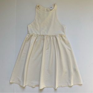 Zara Dress Size 6 Ivory White 100% Cotton Sleeveless Elastic Waist Tank style